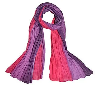 Tørklæde Crinkle bomuld - Pink/lilla,EH1001 farve 5, 1001-5, pink, lilla, rosa, violet, , bomuld, bomuldstørklæde, sjal, stola, tørklæde, stort, koloreret, lilla farver, casual, afslappet, gave, biti, ribe,