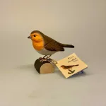 Naturens fugle af træ - Rødhals Rødkælk, Naturens fugle - Wildlife garden - håndskåret af træ - Rødhals Rødkælk