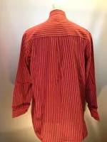 Bondeskjorte i Bomuld - Rød Pinstribet - Billede 6