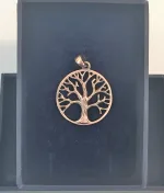 Vikinge vedhæng i bronze - Livets træ "Yggdrasil" rund lille vikingesmykke - vedhæng livets træ yggdrasil i bronze