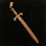 Vikinge vedhæng i bronze - Sværd vikingesmykke - vedhæng sværd i bronze, beskyttelse, held, lykkebringende, glastonbury, inskription, runer, magisk, sværd, smykker, vikinge, museums, kopi, original, maskulint, gave, gaveide, til mænd, drenge, bronze, gyldent, kobber, kobberbryllup, biti, ribe