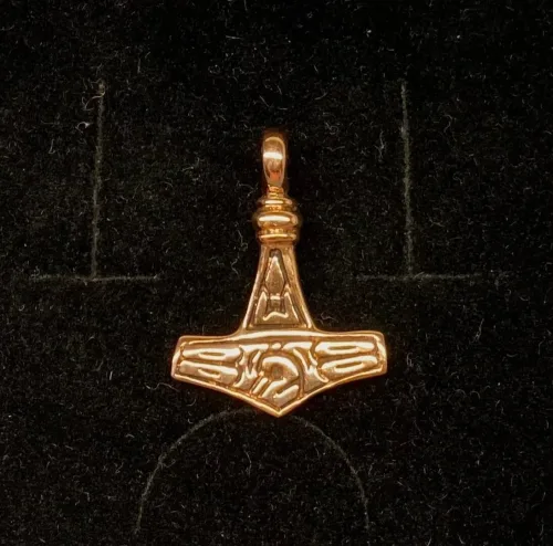 vikingevedhæng bronze thorshammer mjølner dibbeltsidet