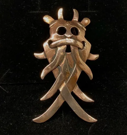 Vikingevedhæng i Bronze - Odinmaske XL - Billede 2