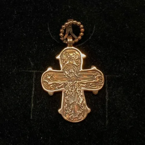 Bronze vedhæng Dagmarkors stort, dronning dagmar, ribe, bronze, bronzekors, gyldent, billigt, stort, kors, smukt, kraftigt, flot, vikinger, vikingetid, vikingesmykker, domkirke, ribe,