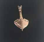 Vikingevedhæng i bronze - Vikingeskib "Stævn med drage" Vikingesmykke vikingeskib - vikingevedhæng skib stævn bronze