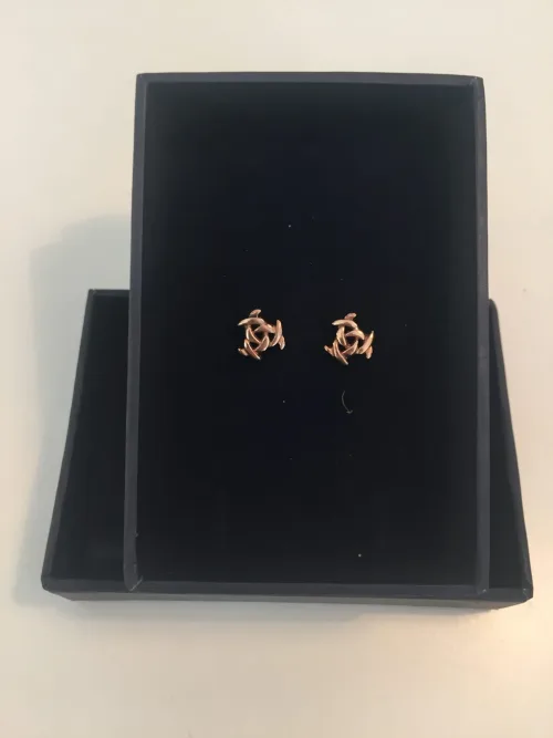 vikingesmykke - ørestikkere øreringe jordknuden i bronze gælach blå måne