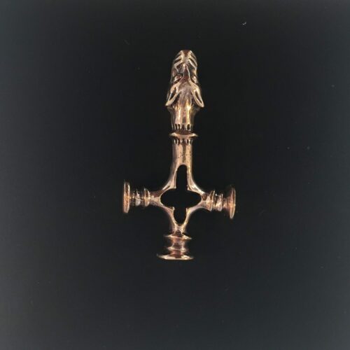 Vikingevedhæng i bronze - "Islandsk Kors" med Fenris S M vikingesmykke - vikingevedhæng vedhæng bronze vikinge kors ulvekorset islandsk