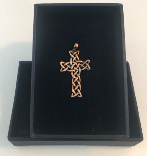 Vedhæng i bronze - Kors keltisk Flet vikingesmykke - vikingevedhæng vedhæng bronze keltisk kors