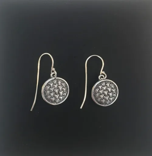 Vikingeørehængere i sølv - Ringkædemønster vikingesmykke vikingesmykker øreringe,ørestikkere ringkæder borrestil i sølv