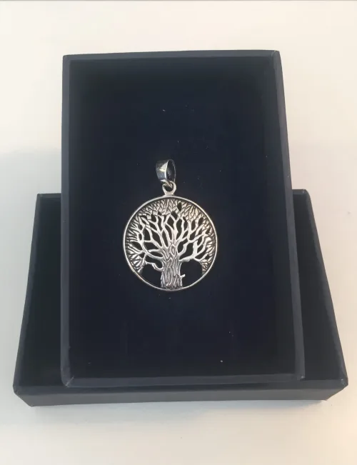 vikingesmykke - vedhæng livets træ yggdrasil i sølv