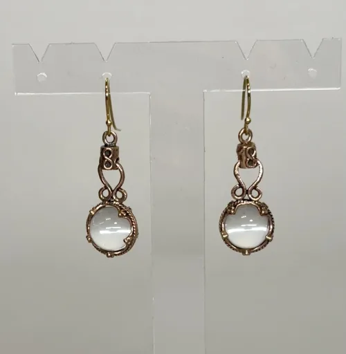 Ørehængere Bronze - Gotlandsk krystal Evigheden, Vikinge Ørehængere i bronze - Gotlandsk krystal Evigheden, vikingesmykker, øreringe, bronze, ørehængere, museumssmykker, museums, kopismykker, vikingekopi, aser, asatro, nordiske, mytologi, fund, oldtid, historiske smykker, originale, ægte, gyldne, biti, ribe, vadehavet, vikingesmykke - vikingeørehængere øreringe med gotlandsk krystal