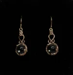 Ørehængere Bronze - Gotlandsk krystal Evigheden, Vikinge Ørehængere i bronze - Gotlandsk krystal Evigheden, vikingesmykker, øreringe, bronze, ørehængere, museumssmykker, museums, kopismykker, vikingekopi, aser, asatro, nordiske, mytologi, fund, oldtid, historiske smykker, originale, ægte, gyldne, biti, ribe, vadehavet, vikingesmykke - vikingeørehængere øreringe med gotlandsk krystal