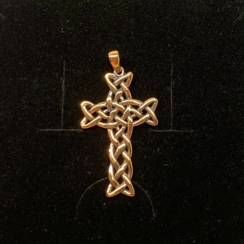 Vedhæng i bronze - Kors keltisk Flet vikingesmykke - vikingevedhæng vedhæng bronze keltisk kors