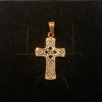 Vedhæng i bronze - Kors med keltisk flet - "de 4 elementer" vikingesmykke - vikingevedhæng vedhæng bronze keltisk kors