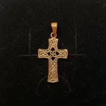 Vedhæng i bronze - Kors med keltisk flet - "de 4 elementer" vikingesmykke - vikingevedhæng vedhæng bronze keltisk kors