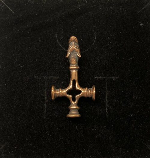 Vikingevedhæng i bronze - "Islandsk Kors" med Fenris S M vikingesmykke - vikingevedhæng vedhæng bronze vikinge kors ulvekorset islandsk