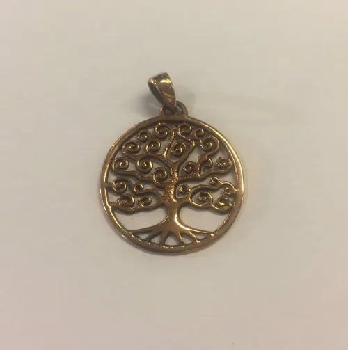 Vikinge vedhæng i bronze - Livets træ - Yggdrasil med krummelurer