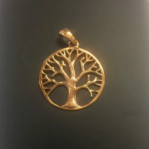 Vikinge vedhæng i bronze - Livets træ - rund Yggdrasil