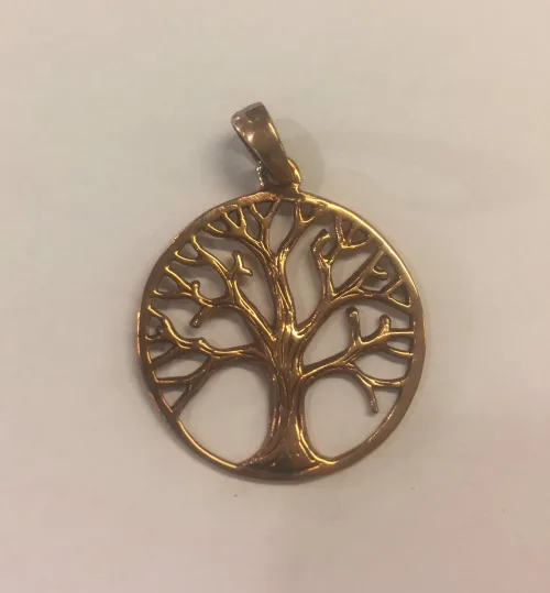 Vikinge vedhæng i bronze - Livets træ - rund Yggdrasil