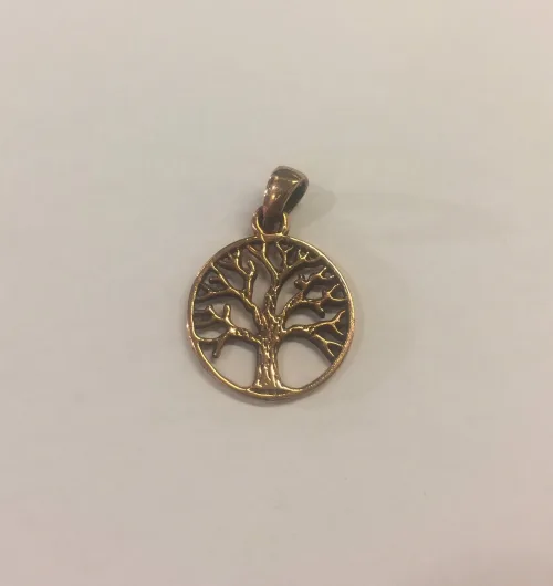 Vikinge vedhæng i bronze - Livets træ - lille rund Yggdrasil