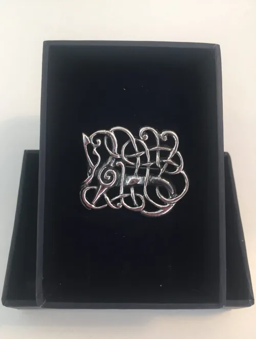 Vikingebroche i Sølv - Ribe Brochen Kamp Stor - Billede 4