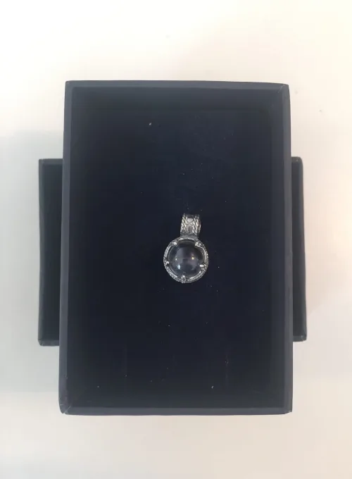 c Vikingevedhæng i Sølv m. Gotlandsk Krystal - M - Billede 3