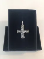 Vedhæng i sølv Vikinge kors med Kristus, sølvkors, ægte, sølv, sterling sølv, sølvvedhæng, kædevedhæng, kristus, jesus, vikinger, vikingetiden, vikingesmykker, kopi, kopismykker, original, oprindelig, museums, museumssmykker, ribe, biti