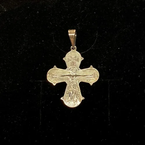 Vedhæng i sølv - Dagmarkors apostle, Vedhæng i sølv - Dobbeltsidet Dagmarkors, dronning dagmar, ribe, vadehavet, biti, museums smykker, kopismykker, vikingekopier, kors, fund, danefæ, kristent kors, sølvkors, sterling sølv, ægte sølv,