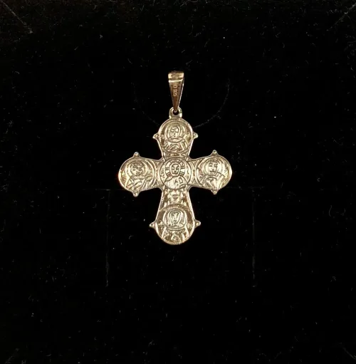 Vedhæng i sølv - Dagmarkors apostle, Vedhæng i sølv - Dobbeltsidet Dagmarkors, dronning dagmar, ribe, vadehavet, biti, museums smykker, kopismykker, vikingekopier, kors, fund, danefæ, kristent kors, sølvkors, sterling sølv, ægte sølv,