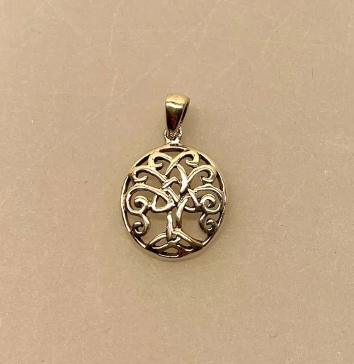 vikingesmykke - vedhæng livets træ yggdrasil i sølv