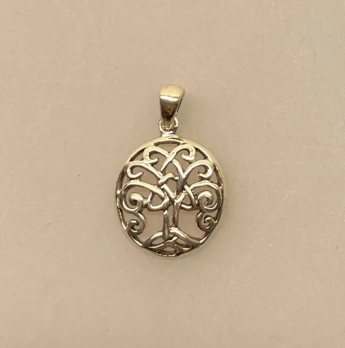 vikingesmykke - vedhæng livets træ yggdrasil i sølv