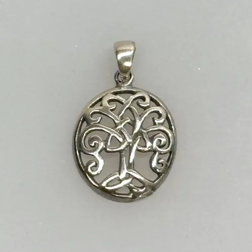 vikingesmykke - vedhæng livets træ yggdrasil i sølv