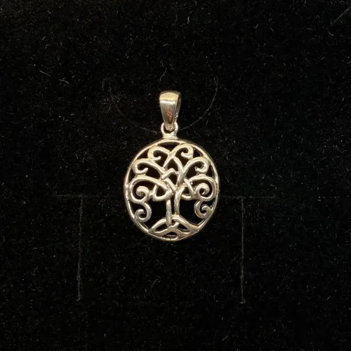 vikingesmykke - vedhæng livets træ yggdrasil i sølv