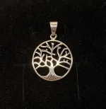 Vikingevedhæng i sølv - Livets træ Yggdrasil stiliseret rundt