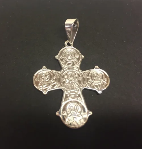 Vedhæng i sølv Dagmarkors apostle, Vedhæng i sølv - Dobbeltsidet Dagmarkors, dronning dagmar, ribe, vadehavet, biti, museums smykker, kopismykker, vikingekopier, kors, fund, danefæ, kristent kors, sølvkors, sterling sølv, ægte sølv,