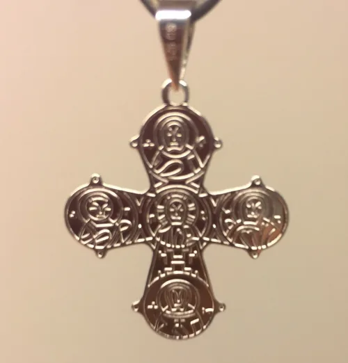 Vedhæng i sølv Dagmarkors apostle, Vedhæng i sølv - Dobbeltsidet Dagmarkors, dronning dagmar, ribe, vadehavet, biti, museums smykker, kopismykker, vikingekopier, kors, fund, danefæ, kristent kors, sølvkors, sterling sølv, ægte sølv,
