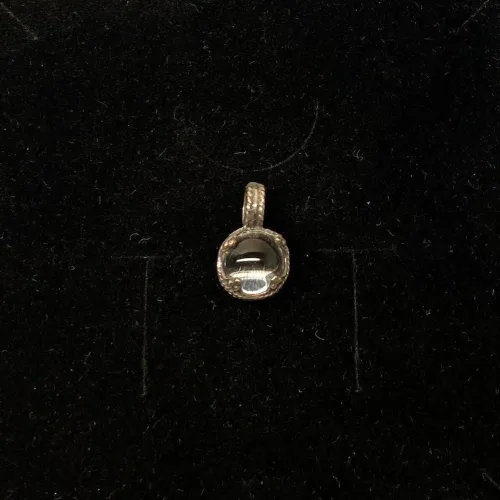 Vikingevedhæng i Sølv m. Gotlandsk Krystal - XS, vedhæng, lille, kugle, krystal, bjergkrystal, forstørrelsesglas, vikingesmykker, vikinger, fund, original, kopi, ægte