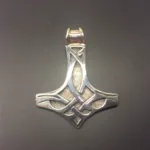 Vikingevedhæng i sølv - Thorshammer med keltisk flet stor