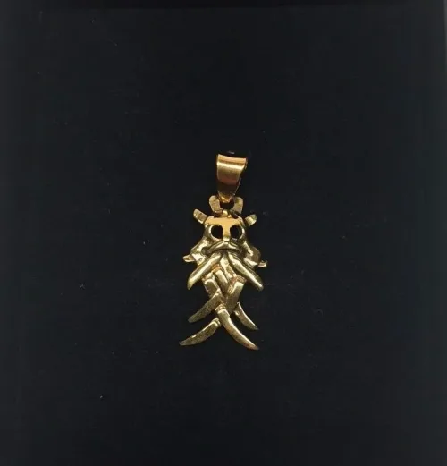 Vikingevedhæng i bronze - Odinmaske XS vikingevedhæng i bronze odin, lille, vedhæng, bronze, århusmasken, museumssmykke, museum, vedhæng, gyldent, fint, fund, biti, ribe, halskæde, billigt, ægte, original,