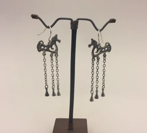 vikinge øreringe Odins hest Slejpner sølv