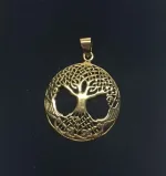Vikingevedhæng i bronze - Livets træ "Yggdrasil med keltisk flet, livstræ, keltisk, rødder, rodnet, fletværk, evighed, uendelig, symbol, vedhæng, bronze, gyldent, ægte, original, smykke, rundt, vikingesmykker, vikinger, fund, museumssmykker, gamle, nordisk, mytologi, aser, asatro, biti, ribe, vadehavet, ansgar, domkirke