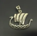 sølv vikingevedhæng vikingeskib sølv