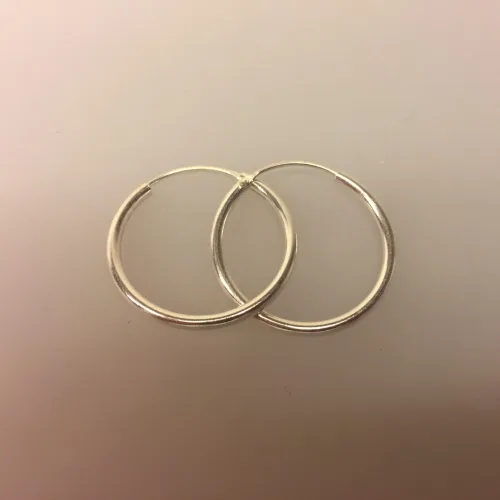 ,Creoler i sølv Ø 25 mm glatte hoops 2 mm mm, runde, ørenringe, øreringe, ringe, billige, ægte sølv, sterling sølv, kvalitet, smarte, biti, ribe