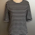 Armorlux T-shirt - Model 5409 - Interlock bomuld 3/4 ærmer med opslag Dame Marine/Hvid