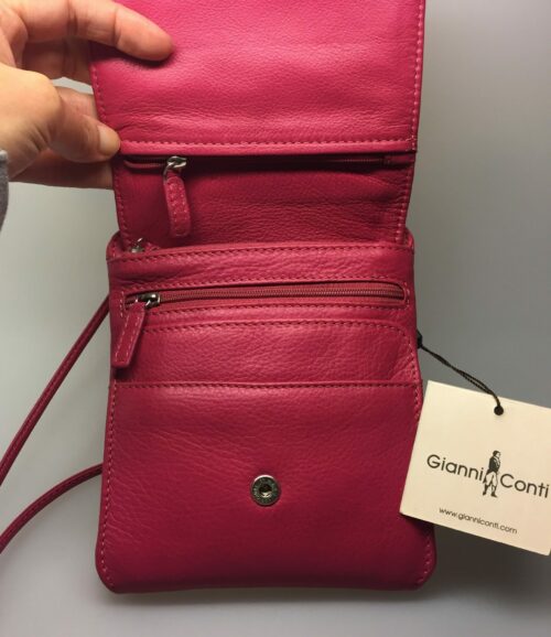 Taske med integreret pung (5513) - kalveskind Pink