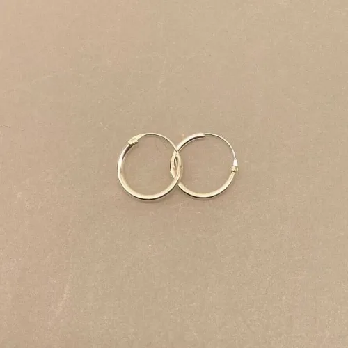 Creoler i sølv Ø 14 mm glatte hoops, Ø 14 mm Creoler sølv - glatte hoops, creol, creoler, hoops, ørenringe, øreringe, runde, sølv, sterling sølv, ægte sølv, biti, ribe, billige, flotte, god kvalitet