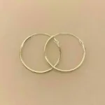 Creoler i Sølv Ø 25 mm Glatte Hoops 1,5 mm, sø 1525, små, halvstore, tynde, billige, tilbud, ægte, billige, simple, runde ringe, runde, ørenringe, øreringe, creol, creoler, glatte, ægte sølv, sterling sølv, billige, god kvalitet, biti, ribe