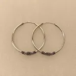 Creoler i sølv Ø 35 mm 3 spiraler og S-mønster, sø 099-1, boho, boheme, chick, smart, lækkert, ægte sølv, sterling sølv, biti, ribe, Sølvøreringe, sølv smykker, ørenringe, øreringe, runde, ringe, hoops, creol, creoler,