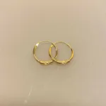 Creoler - Ø 14 mm øreringe forgyldt sølv med S-mønster og snoning, hoops, creol, creoler, runde, øreringe, ørenringe, ringe, guld, ægte, forgyldt, guldbelagt, billige, kvalitet, fine, mønster, flotte, smarte, moderne, sommer, gyldne, maansten