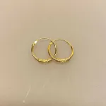 Creoler - Ø 14 mm øreringe forgyldt sølv med S-mønster og snoning, hoops, creol, creoler, runde, øreringe, ørenringe, ringe, guld, ægte, forgyldt, guldbelagt, billige, kvalitet, fine, mønster, flotte, smarte, moderne, sommer, gyldne, maansten